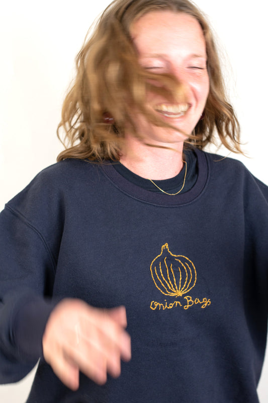 Hand Embroidered Onion Sweater